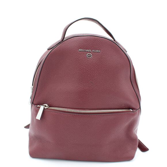 Michael Kors Handbags - Michael Kors Leather Backpack Purse Womens Red Pebbled Zips Travel Bag Valerie